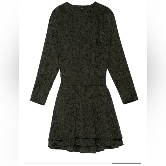 Rails Jasmine Long Sleeve
Snake Print Mini  Dress Olive Pebble Size Medium. - Picture 6 of 16